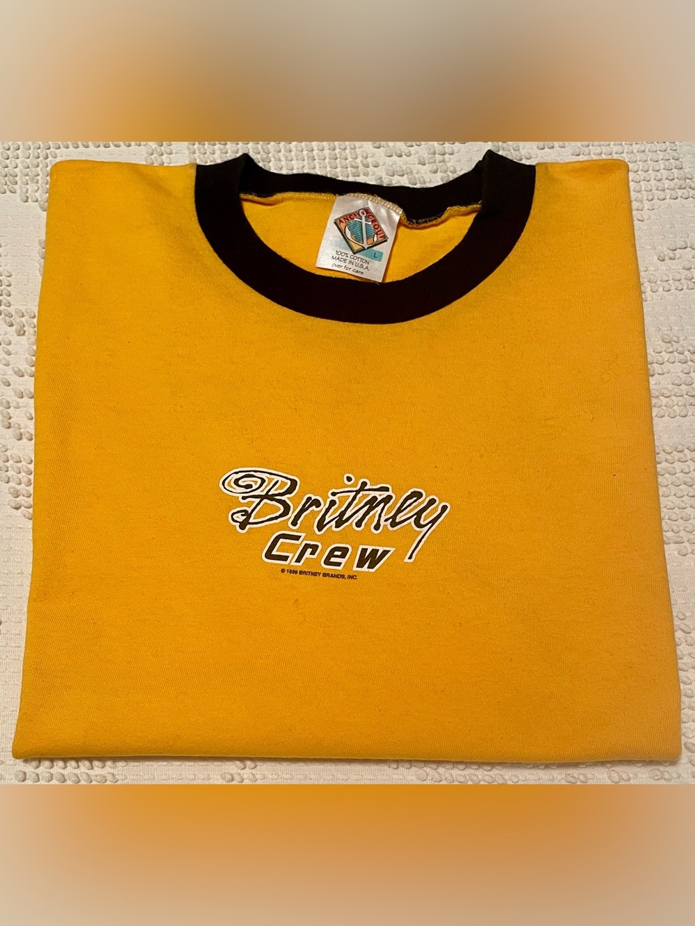 Authentic Vintage 1999 Britney Spears “Britney Crew” Ringer T-Shirt: Youth Large